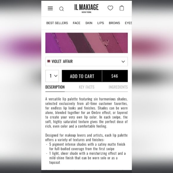 IL Makiage Color Master Lip Palette - 6-Shade Lip Color Palette - Picture 8 of 9